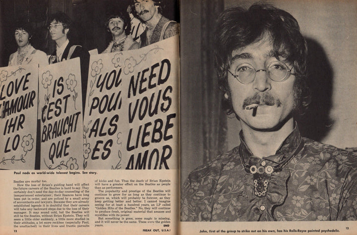 John Lennon & the Beatles Photos Vintage Freak Out USA Magazine