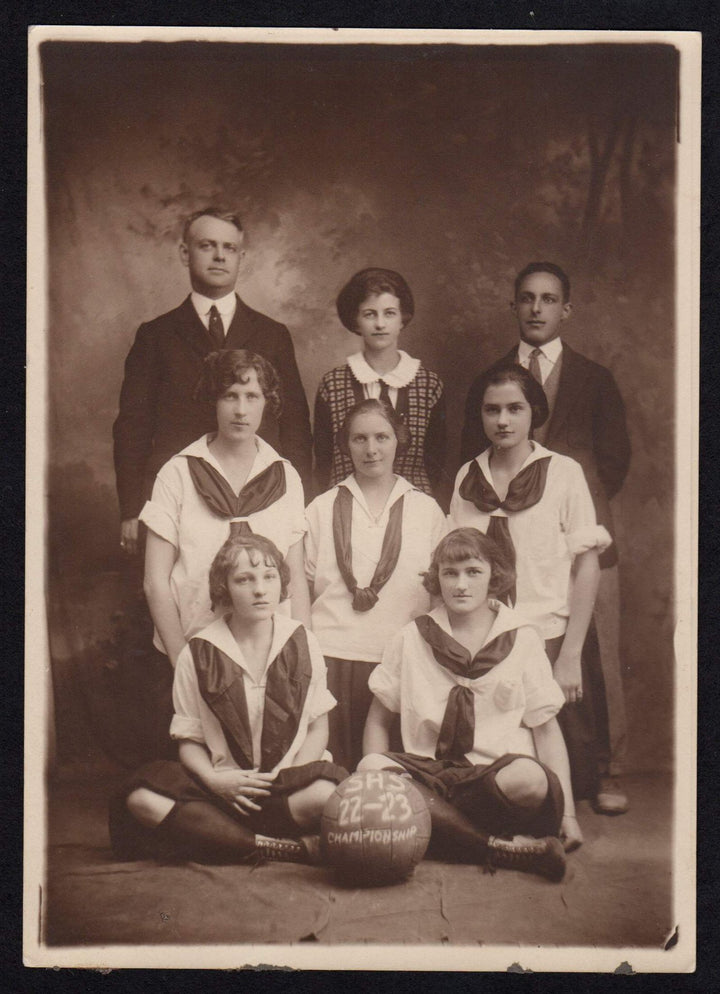 Junior Girls Basketball Championship Team Antique Snapshot Photo