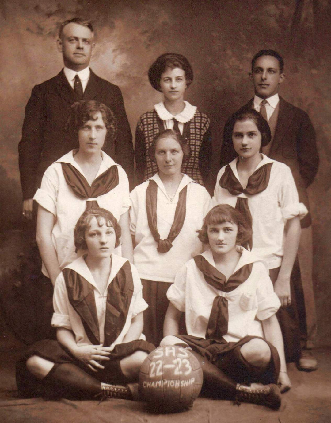 Junior Girls Basketball Championship Team Antique Snapshot Photo