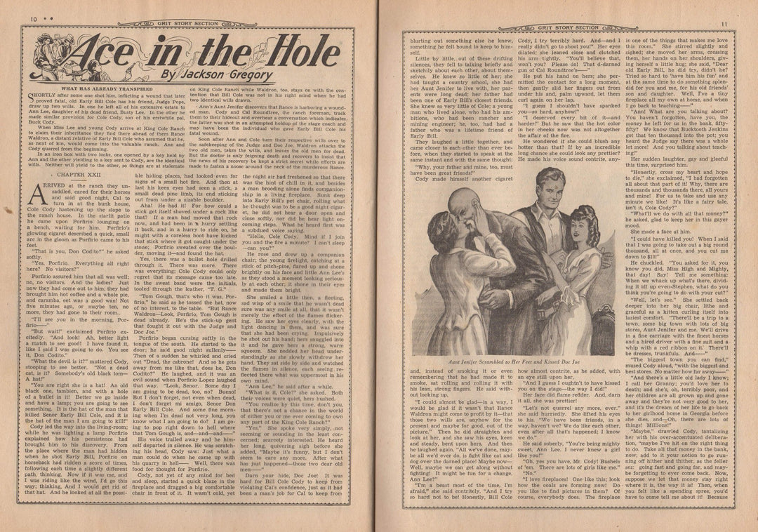 Ladies Tennis & Blue Blazes Cowboy Western Vintage Illustrated Stories Grit Magazine 1942