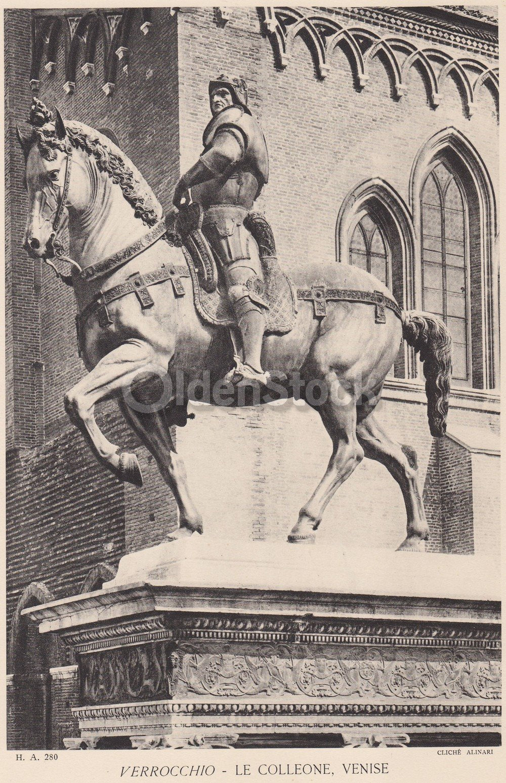 Le Colleone, Venise Artwork by Verrocchio Vintage Graphic Art Illustration Print