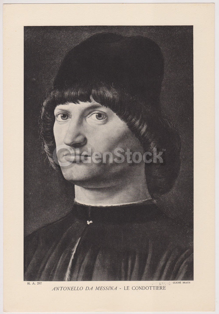Le Condottiere Artwork by Antonello Da Messina Vintage Graphic Art Illustration Print