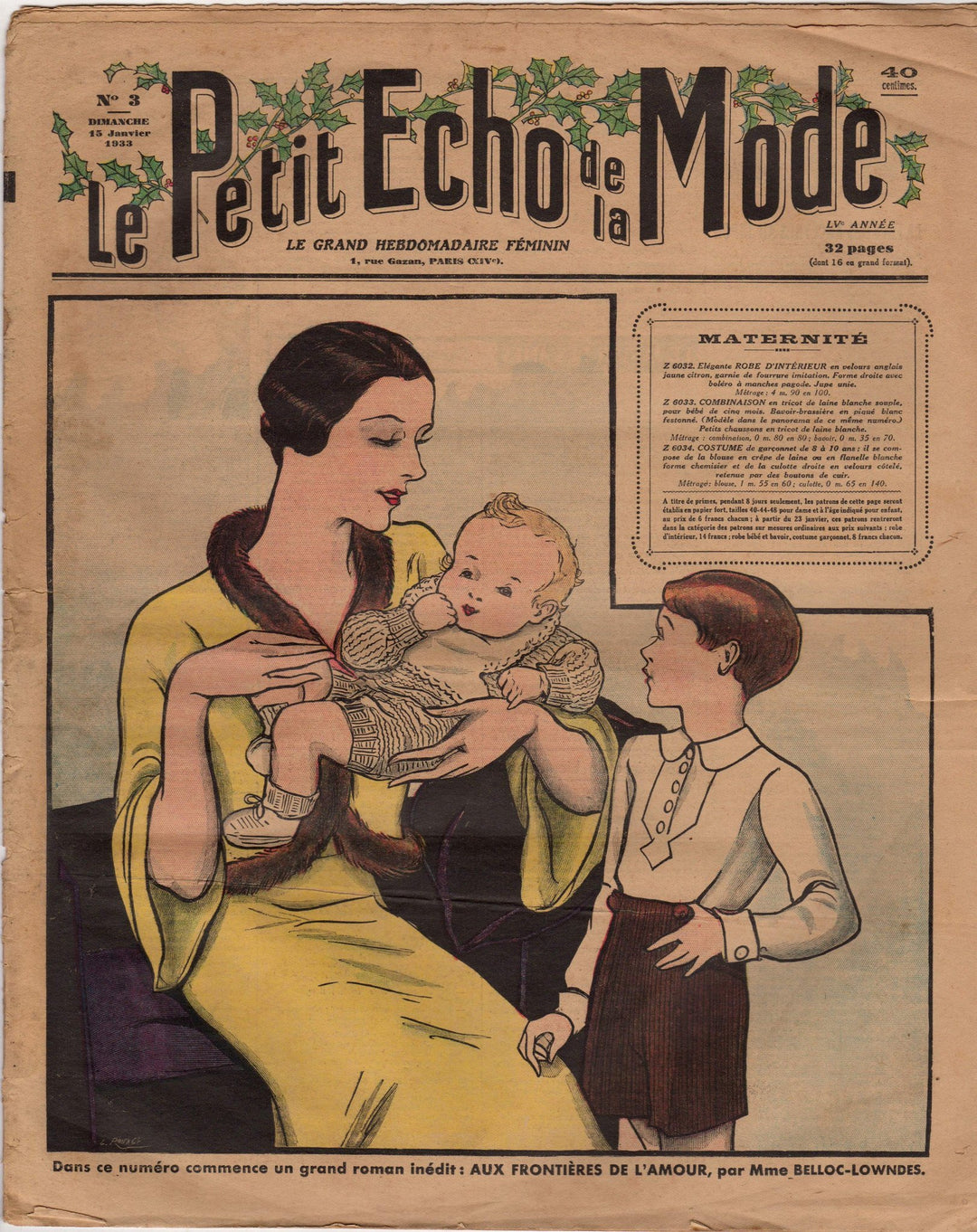 Le Petit Echo de la Mode Art Deco Graphic Art French Fashion Clothing Magazine 1933