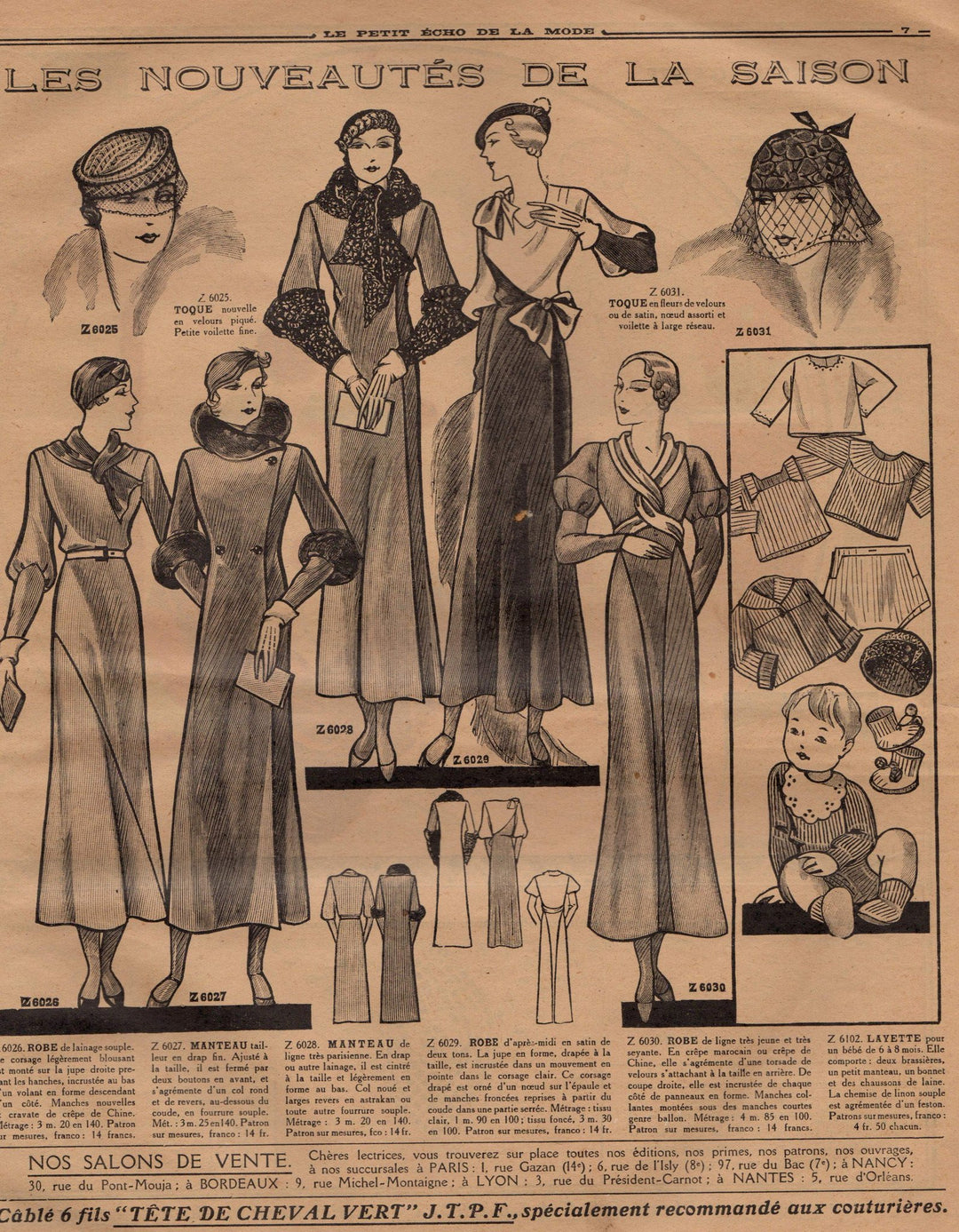 Le Petit Echo de la Mode Art Deco Graphic Art French Fashion Clothing Magazine 1933