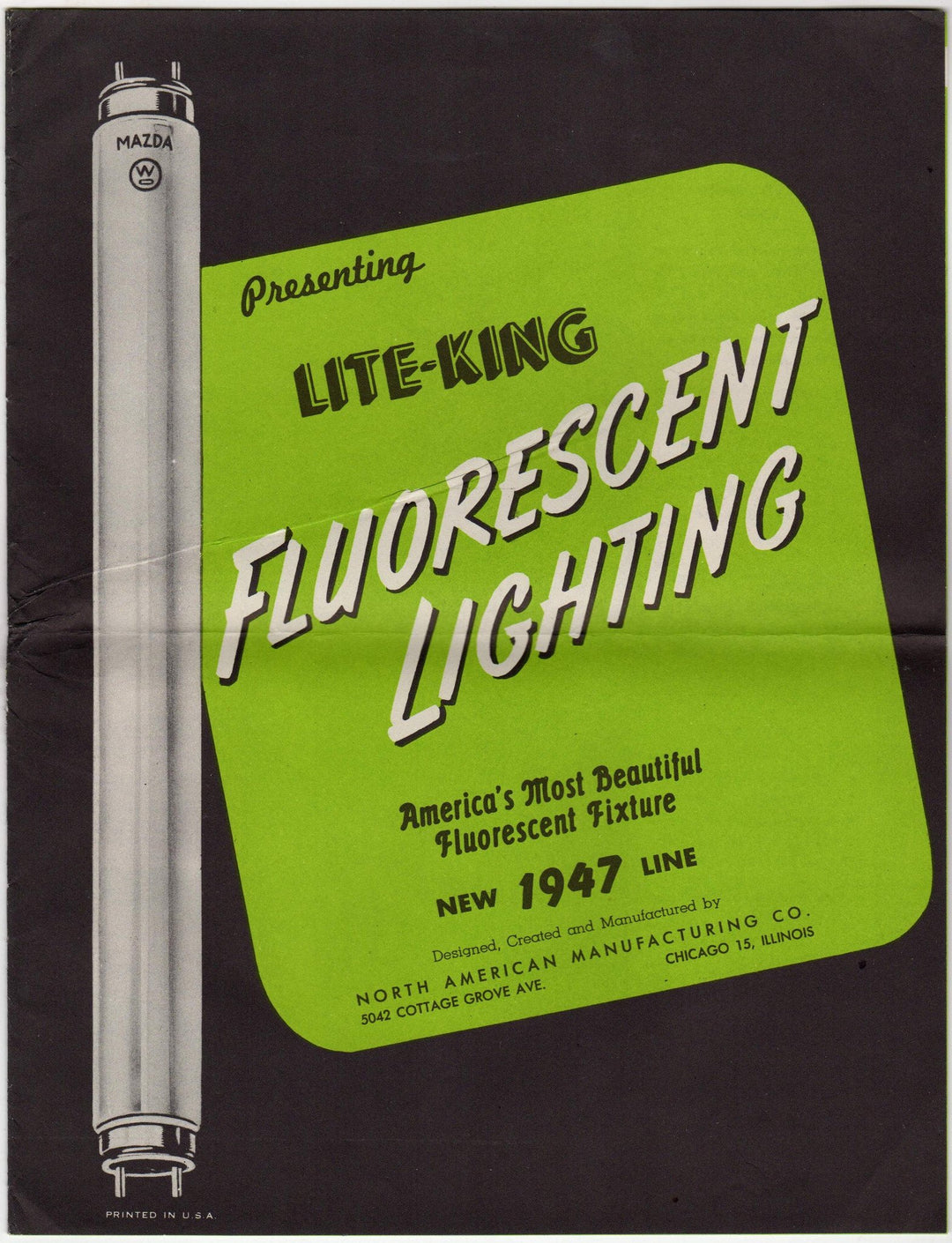 Lite-King Mazda Fluorescent Lighting Fixtures Vintage Advertising Brochure 1947