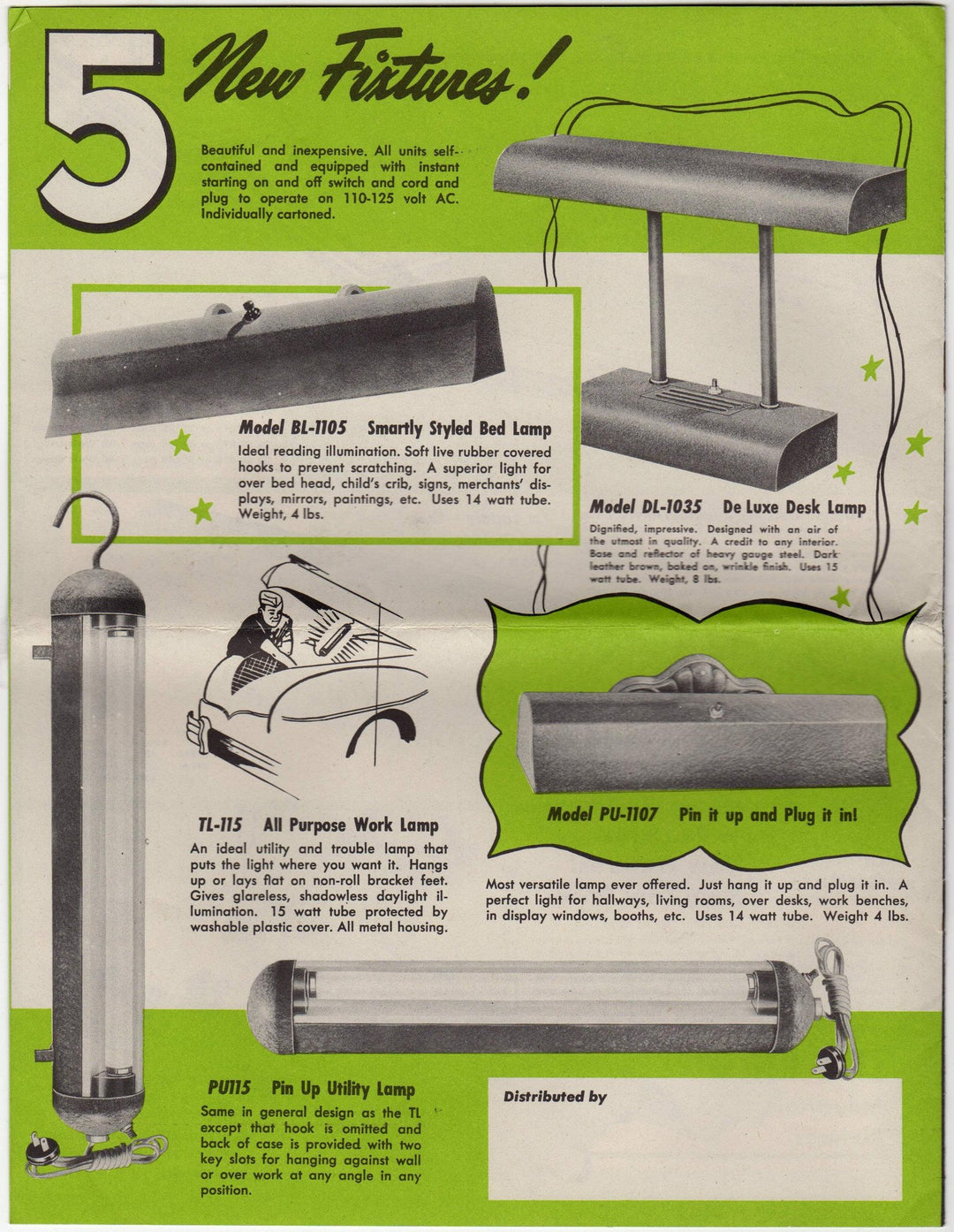 Lite-King Mazda Fluorescent Lighting Fixtures Vintage Advertising Brochure 1947