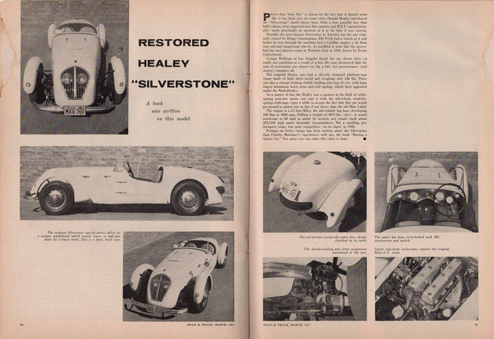 Lotus 11 & Goliath 900 Sports Cars Vintage Road & Track Auto Magazine 1957