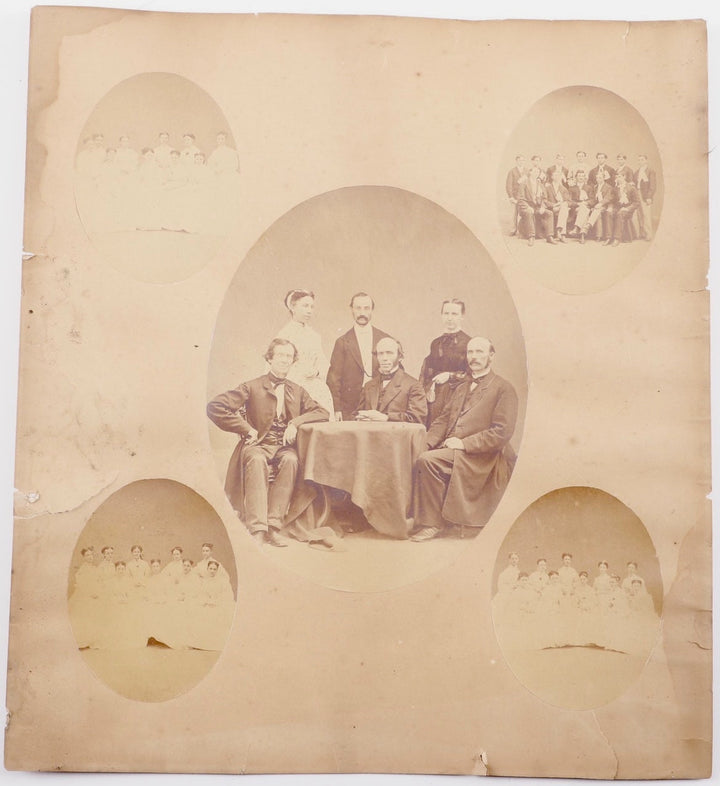 Lowell Massachusetts High School Teachers & Students Antique Photos on Board 1867