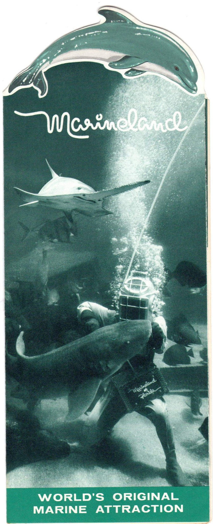 Marineland Florida Aquarium Vintage Dolphin Theme Graphic Advertising Brochure