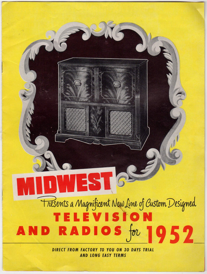 Midwest Television TV & Radios Large Vintage Advertising Sales Brochure