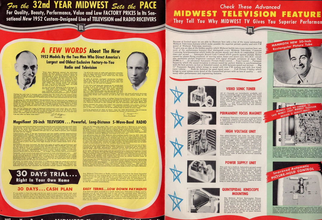 Midwest Television TV & Radios Large Vintage Advertising Sales Brochure