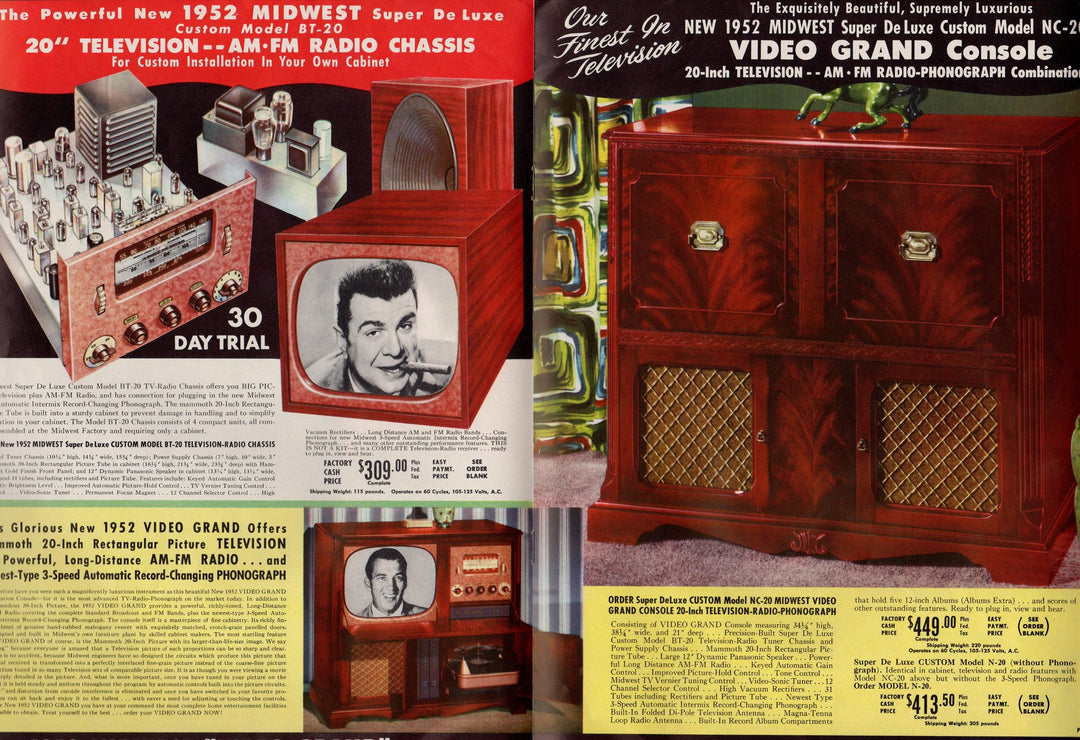 Midwest Television TV & Radios Large Vintage Advertising Sales Brochure
