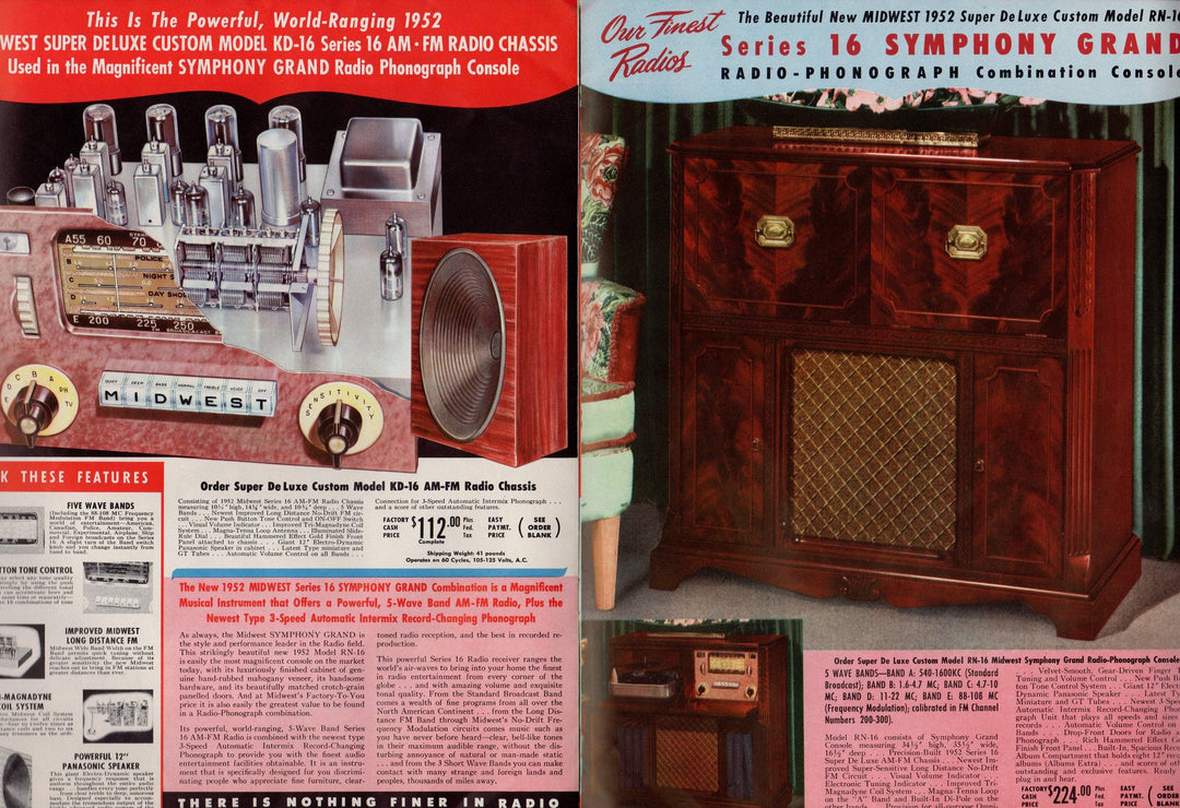 Midwest Television TV & Radios Large Vintage Advertising Sales Brochure