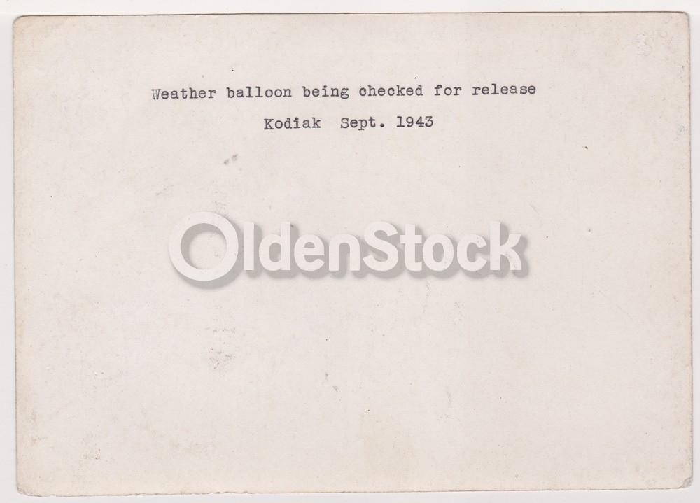 Navy Weather Balloon in Kodiak Alaska Vintage WWII Military Snapshot Photo