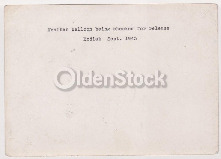 Navy Weather Balloon in Kodiak Alaska Vintage WWII Military Snapshot Photo