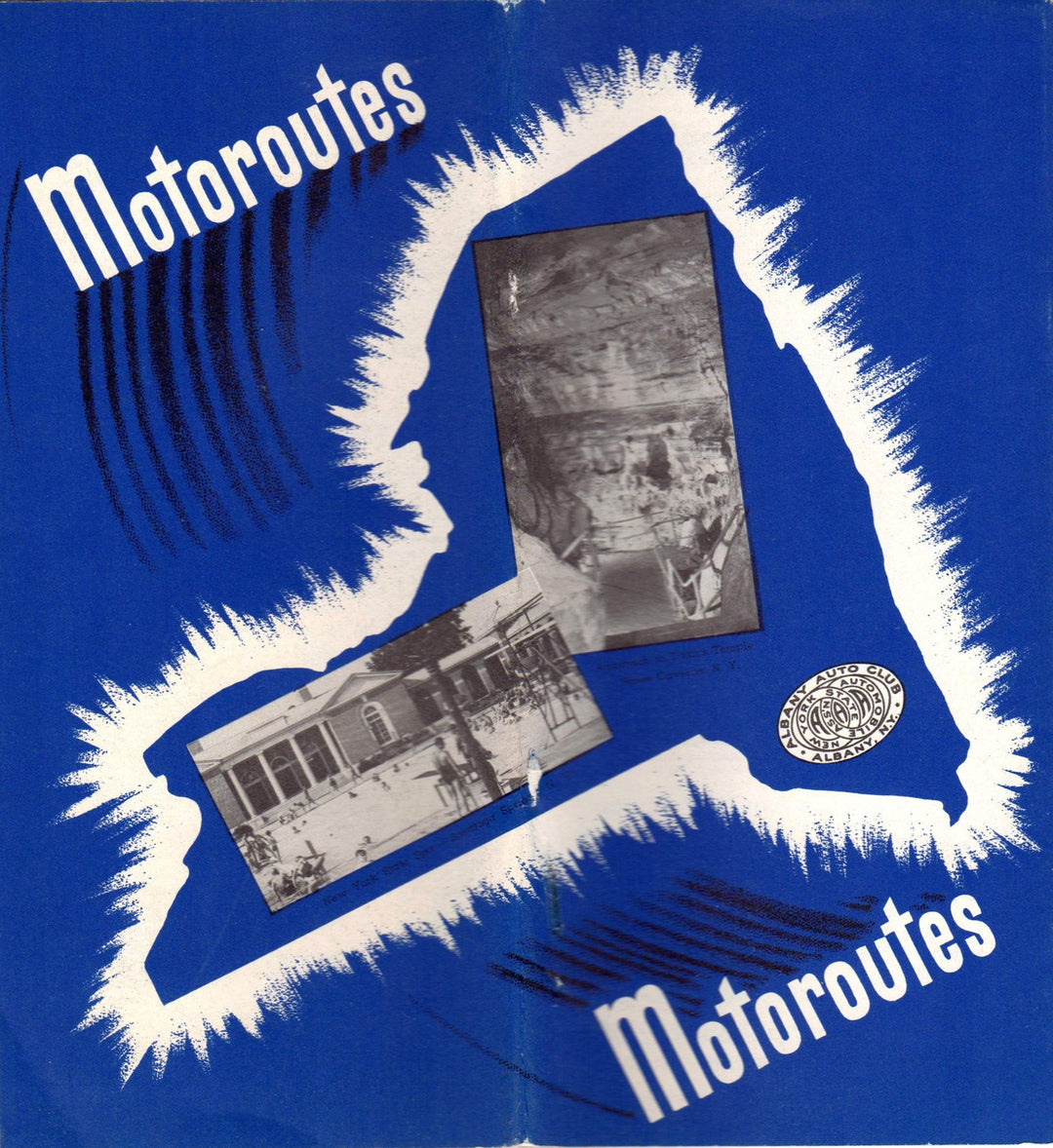 New York State Vacations Motor Routes Vintage Graphic Advertising Travel Brochure