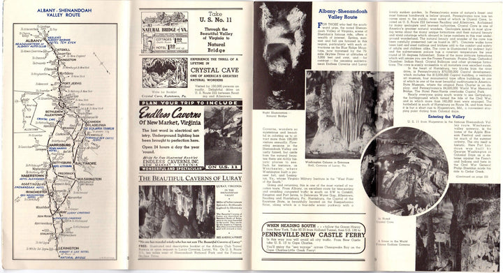 New York State Vacations Motor Routes Vintage Graphic Advertising Travel Brochure
