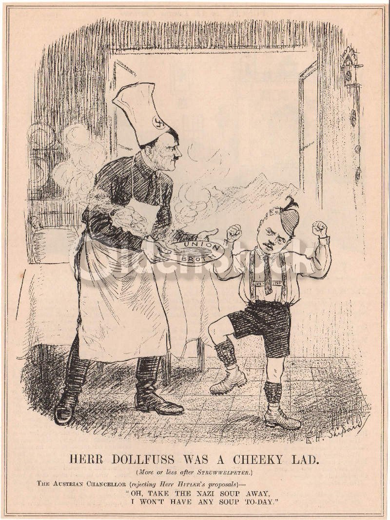 Adolf Hitler as German Chef Vintage WWII Anti-Nazi Propaganda Political Cartoon