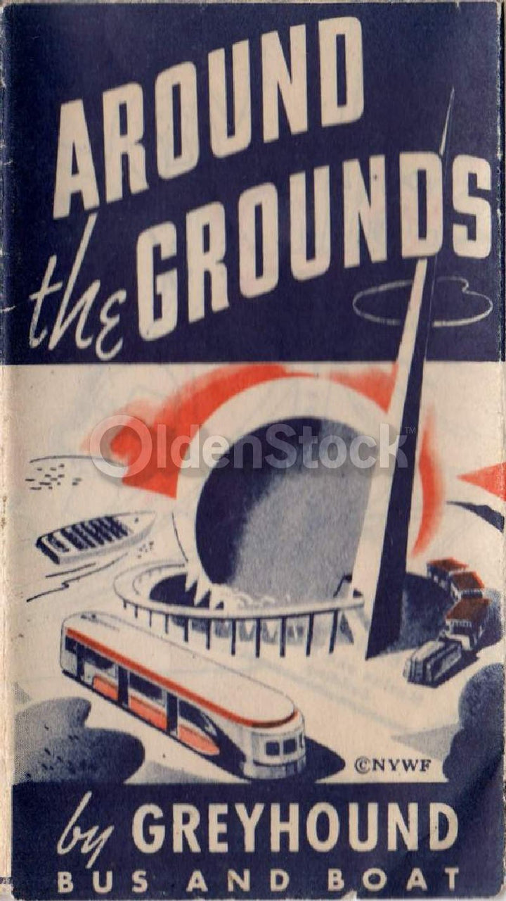 New York World's Fair Greyhound Bus & Boat Schedule Vintage Fold-out Map