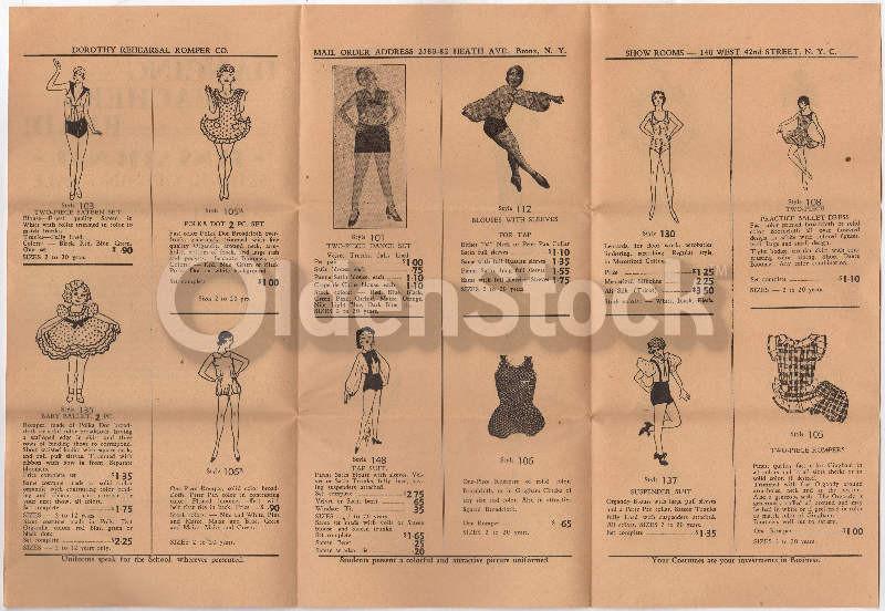 Dorothy Rehearsal Romper Ballet Dress Cloths Antique Graphic Advertising Poster