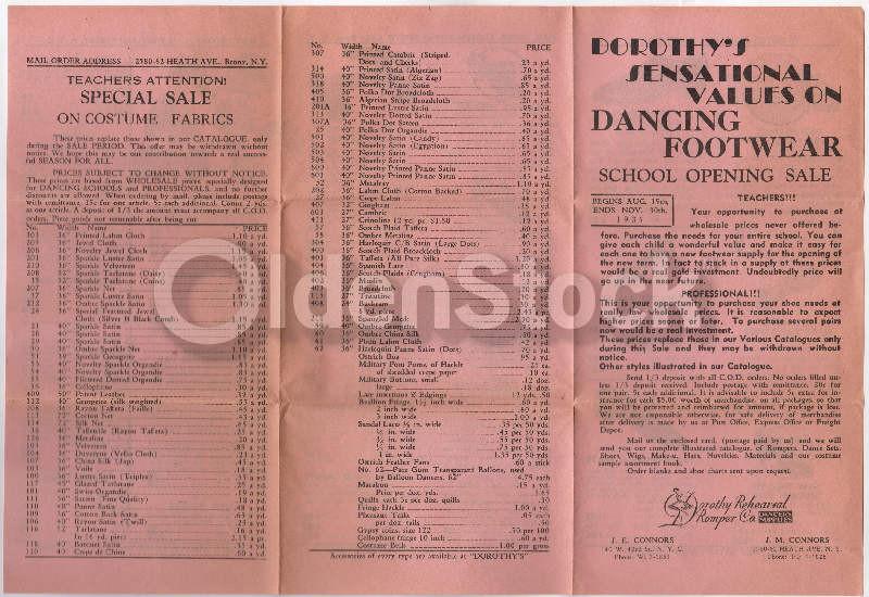 Dorothy Rehearsal Romper Dancers Supplies Antique Graphic Advertising Poster Flyer 1935