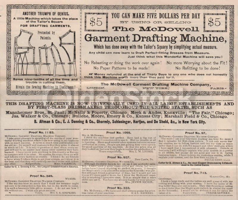 Victorian Fashion Journals Dressmaking Antique Engraving Advertising Flyer