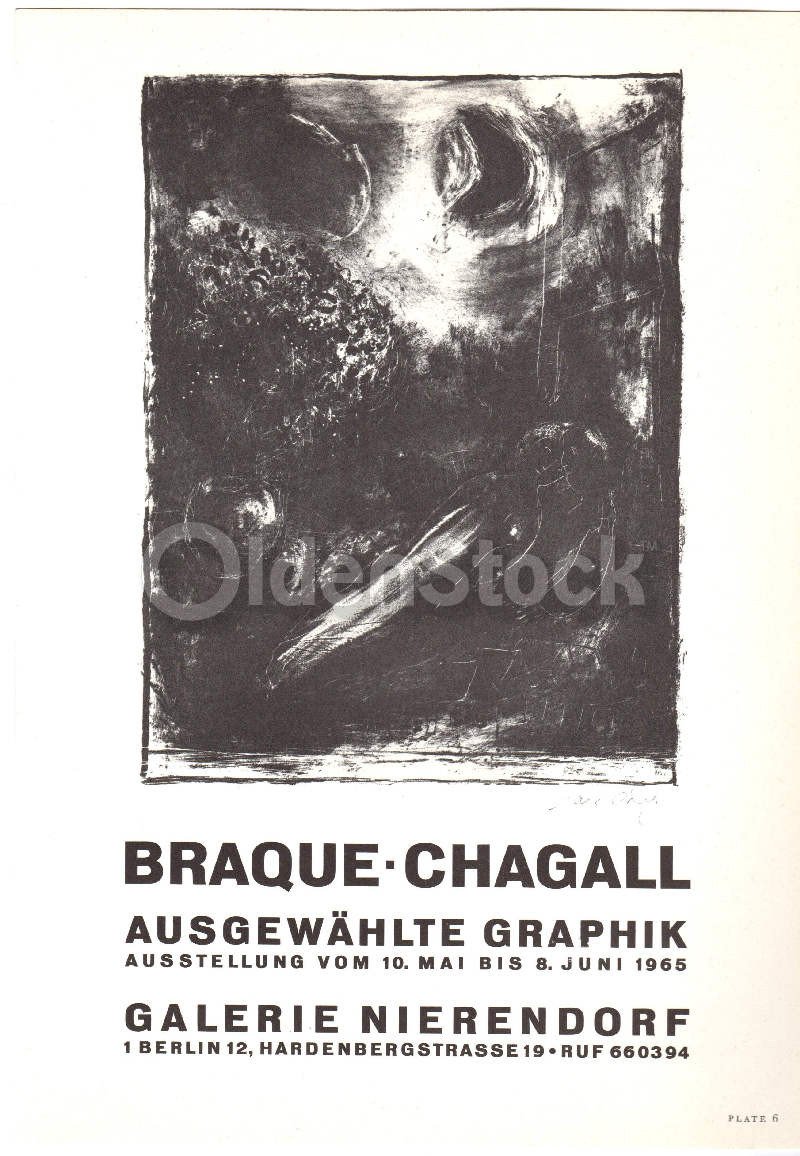 Braque Chagall Ausgewahlte Nierendorf Gallery Vintage Graphic Art Poster Print