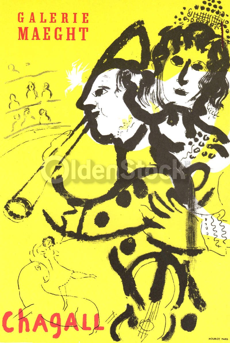 Maegt Gallery Mourlot Paris Marc Chagall Vintage Graphic Art Poster Print