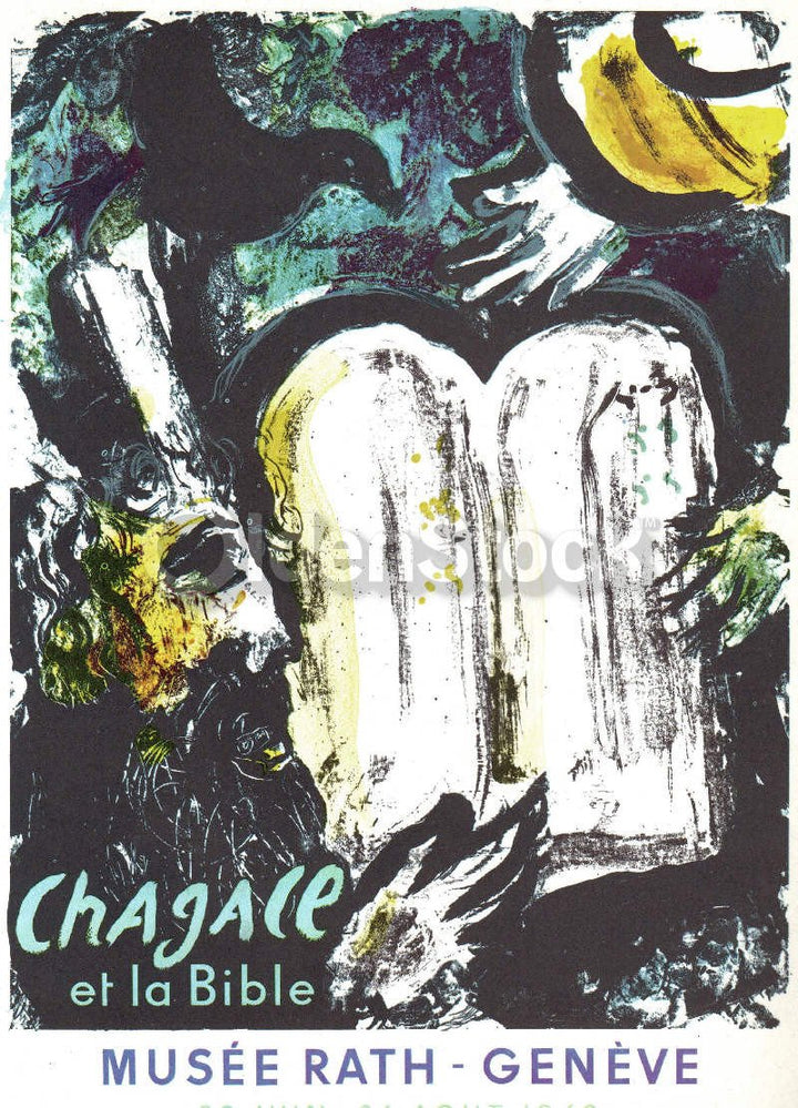 Chagall's Moses Ten Commandments Vintage Graphic Art Poster Print