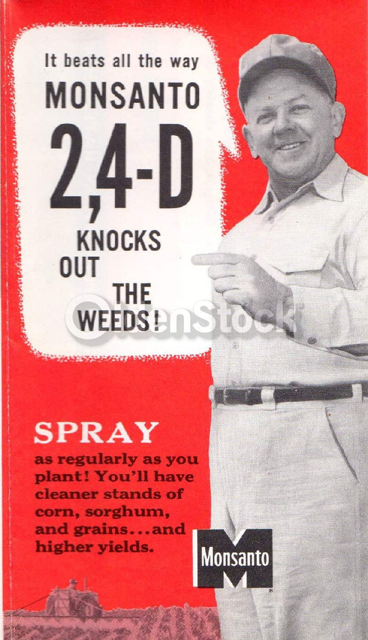 Monsanto 2,4-D Agent Orange Chemical Spray Vintage 1940s Graphic Advertising Flyer