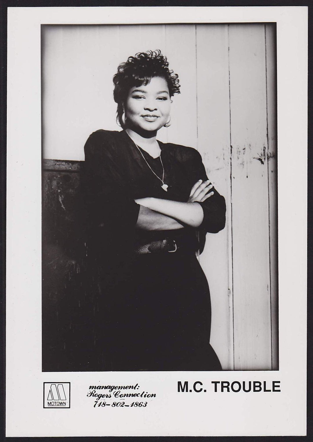MC Trouble Early Rap Music Female Rapper Motown Records Promo Photo