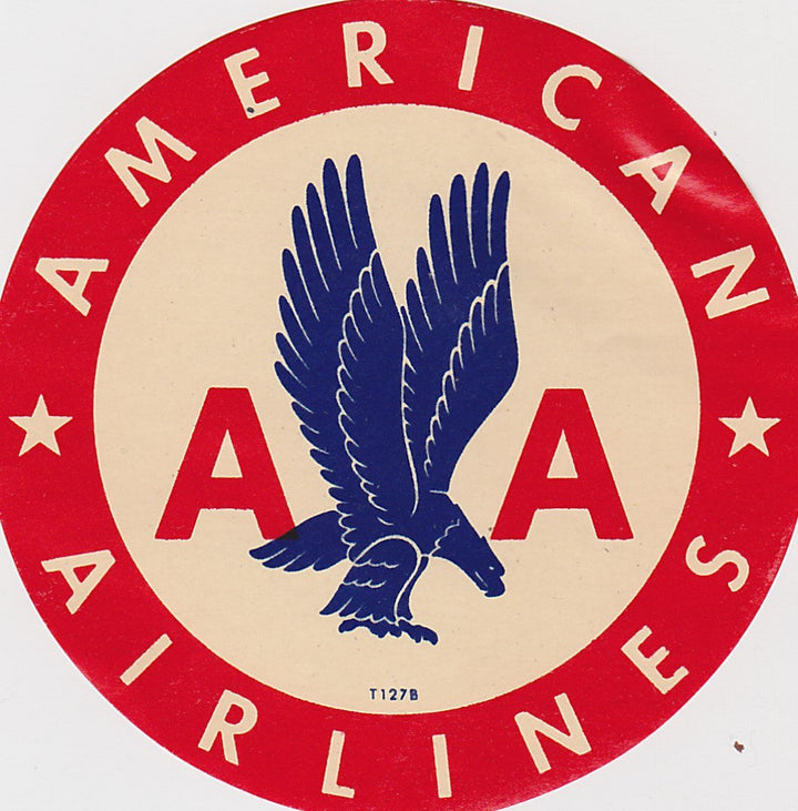 American Airlines Vintage AA Eagle Graphic Advertising Luggage Sticker Decal