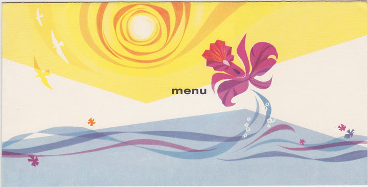 United Airlines Hawaii Vacation Vintage Advertising In Flight Dinner & Cocktail Menu