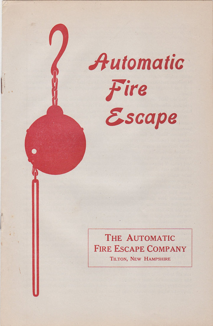 Automatic Fire Escape Antique Fire Fighting Invention Graphic Advertising