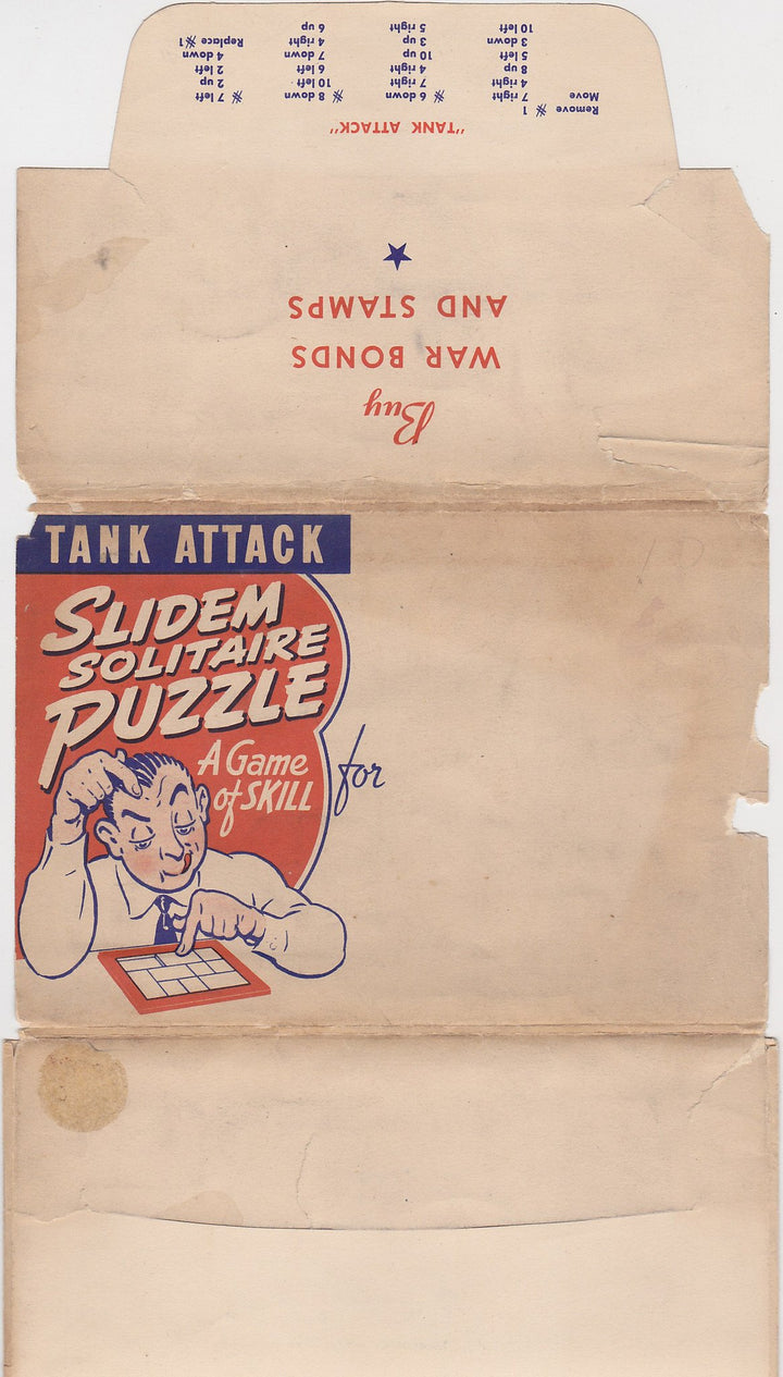 Tank Attack Slidem Vintage Patriotic WWII Graphic Cartoon Solitaire Puzzle Game