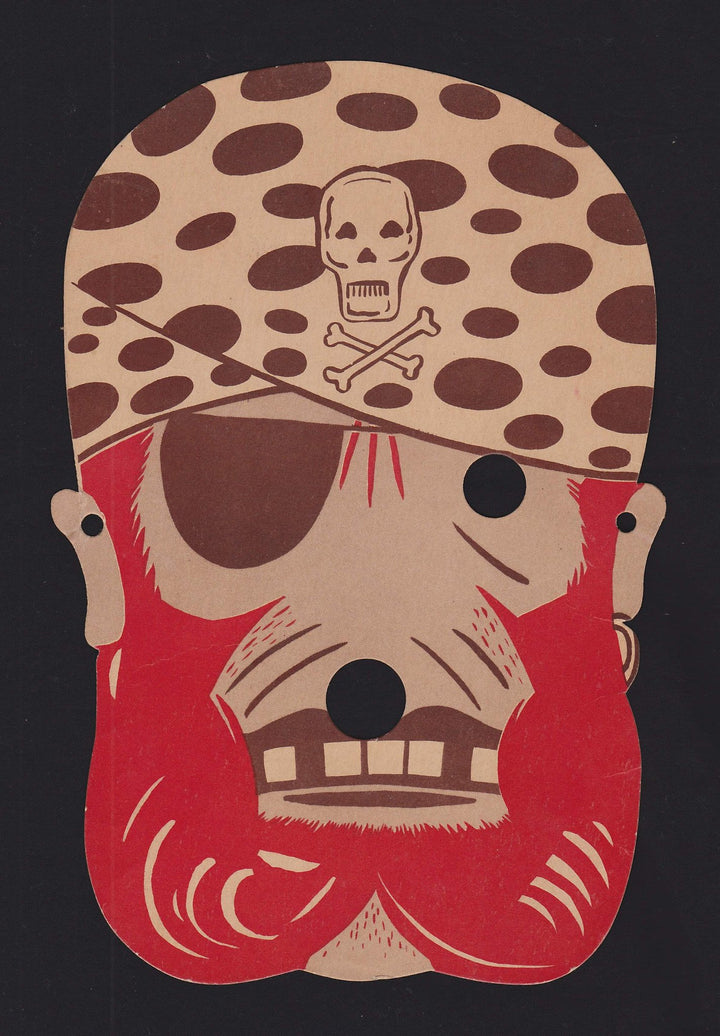Red Beard the Pirate One-Eyed Willie Swashbuckler Vintage Paper Halloween Mask