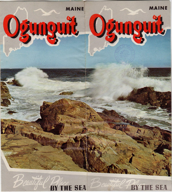 Ogunquit Maine Rockbound Coast Vintage Advertising Travel Brochure Poster