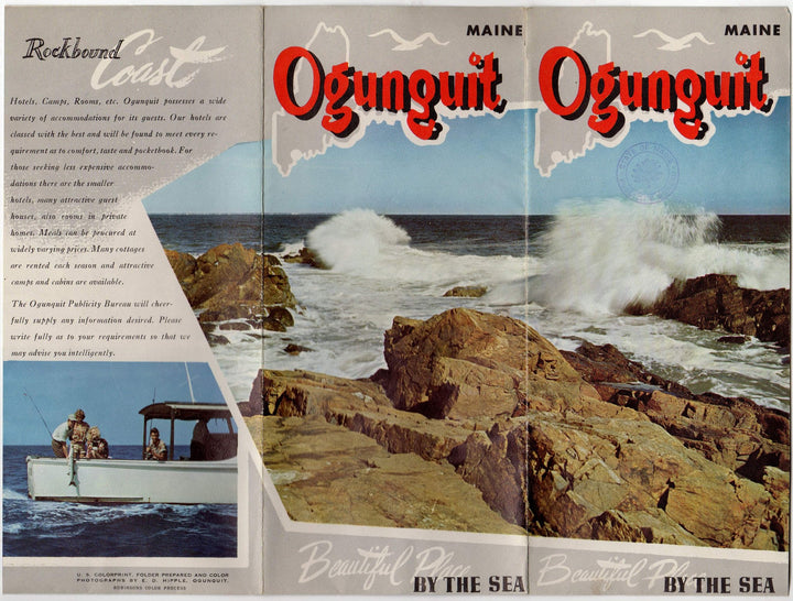 Ogunquit Maine Rockbound Coast Vintage Advertising Travel Brochure Poster