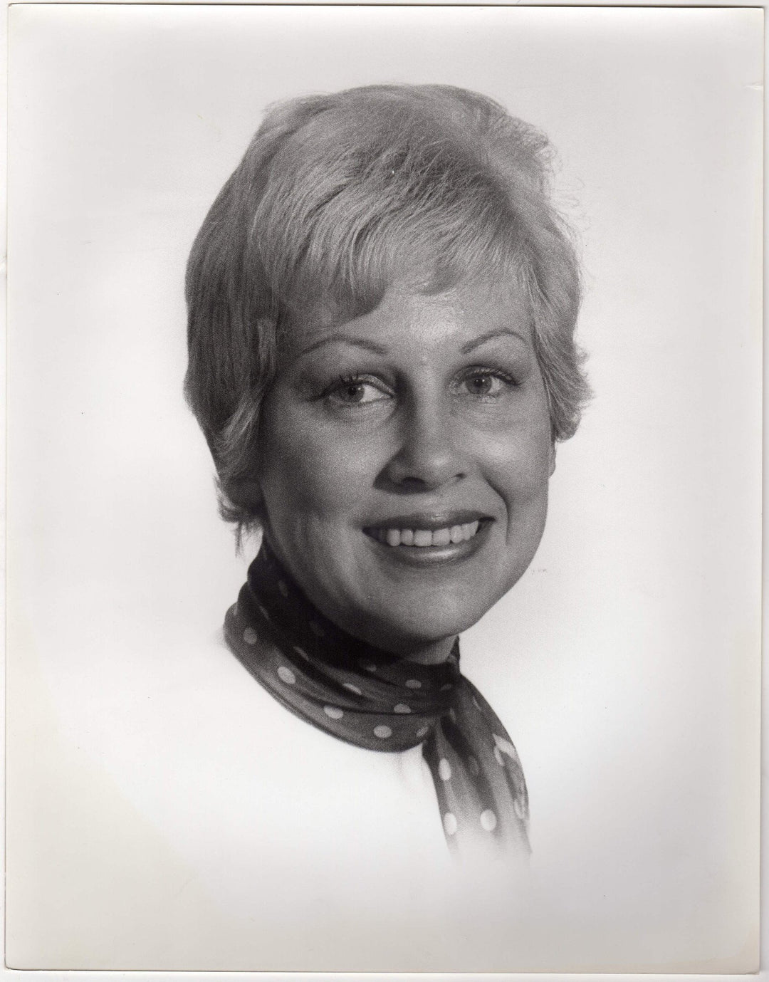 Older Woman Short Hairstyle Fashion Model Vintage 1960s Large Format Headshot Photo