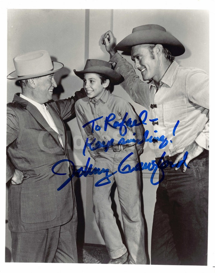 Johnny Crawford The Rifleman Cowboy Actor Autograph Signed Movie Photo