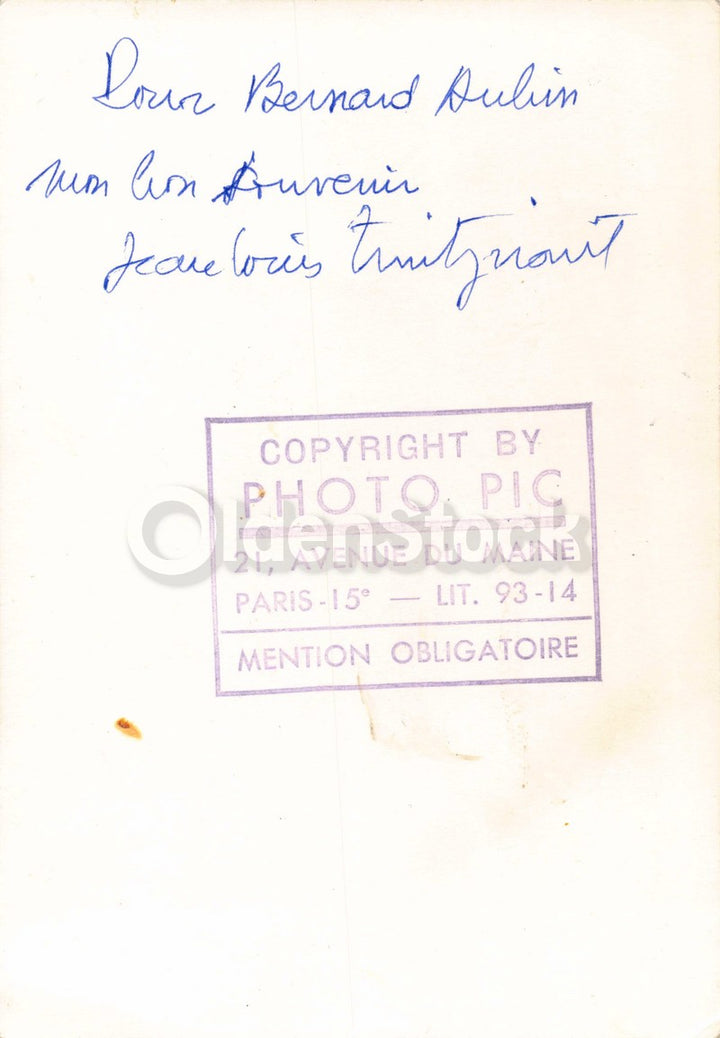 Jean-Louis Trintignant Man and a Woman Movie Actor Autograph Signed Photo