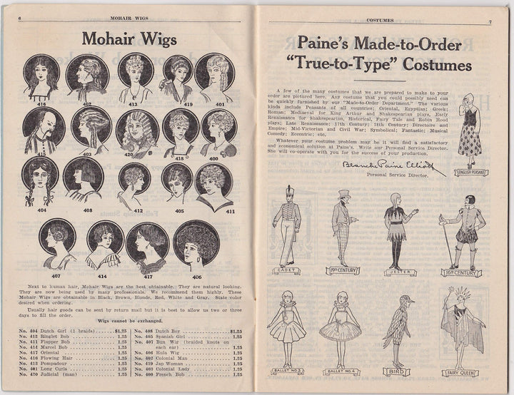 Paine's Plays & Entertainments Antique Theatre Costumes & Props Sales Catalog 1933