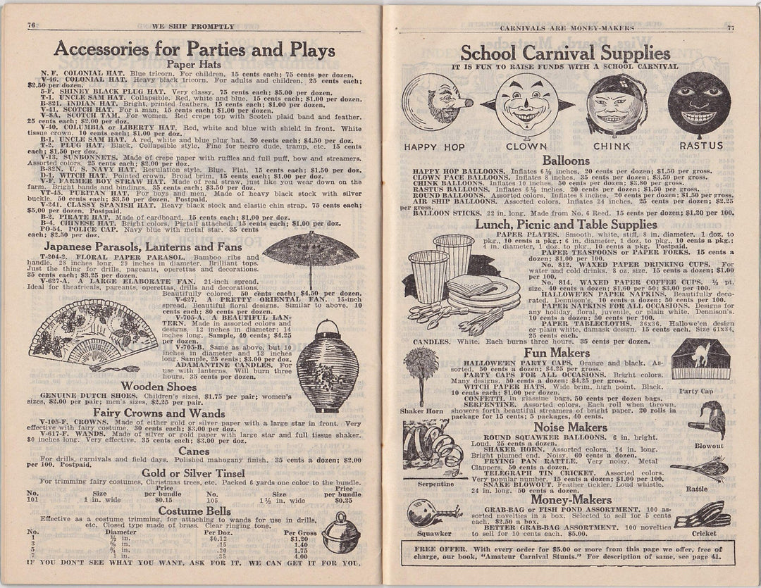 Paine's Plays & Entertainments Antique Theatre Costumes & Props Sales Catalog 1933