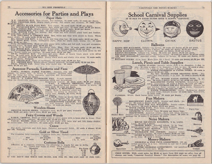 Paine's Plays & Entertainments Antique Theatre Costumes & Props Sales Catalog 1933