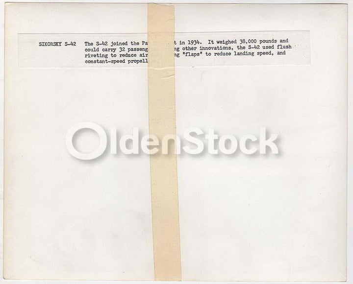 Pan American Airways Sikorsky S-42 Passenger Plane Vintage Airline Advertising Promo Photograph