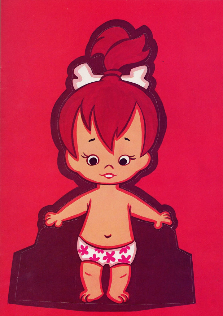 Pebbles & Bamm-Bamm Flintstones Cartoon Vintage Paper Dolls Activity Book