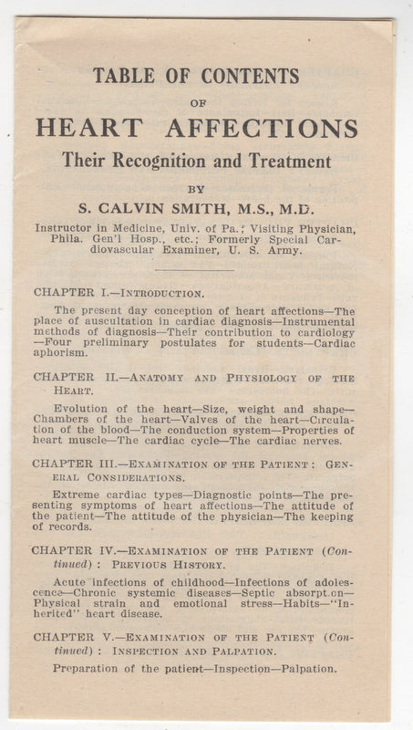 Early Heart Disease Medical Doctors Book Antique Advertising Letter & Flyer 1922