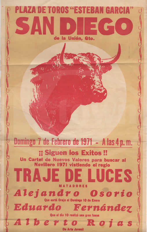 San Diego Plaza de Toros Vintage California Bullfighting Advertising Broadside Poster