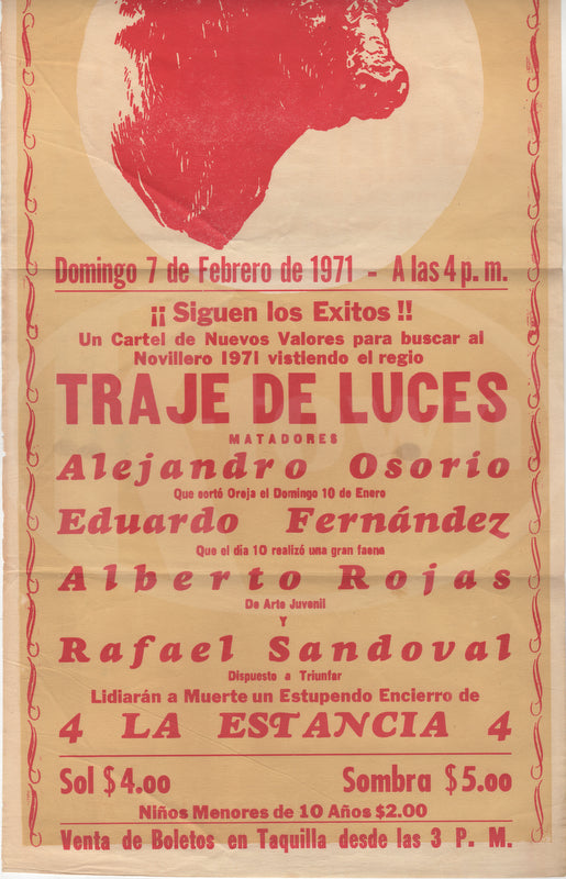 San Diego Plaza de Toros Vintage California Bullfighting Advertising Broadside Poster