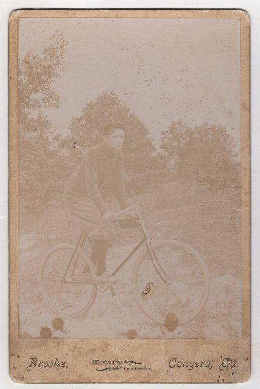 Fit Cyclist Bicycle Rider Conyers Georgia Antique Cabinet Card Photo